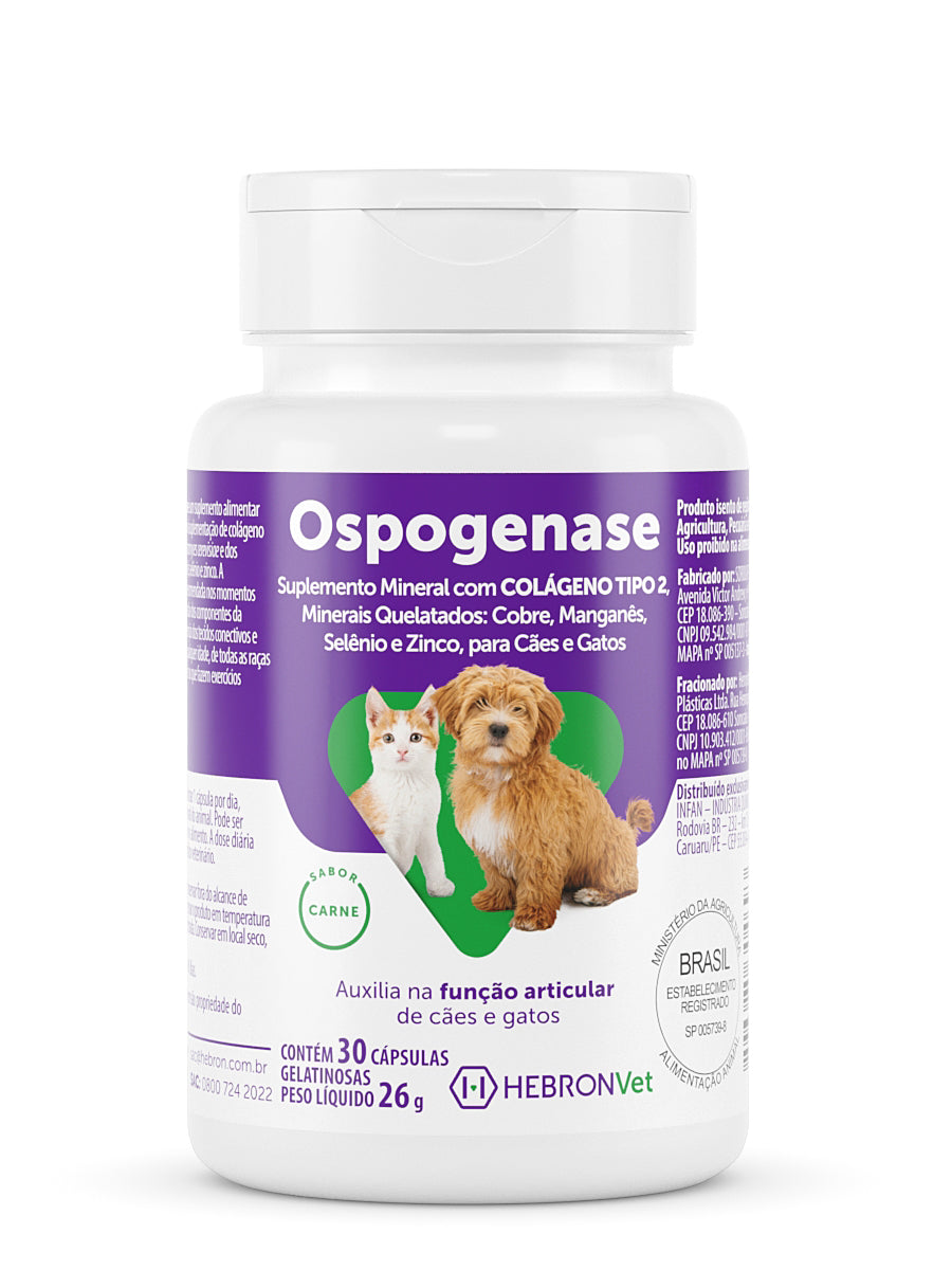 Hebronvet Ospogenase Suplemento de colágeno tipo II