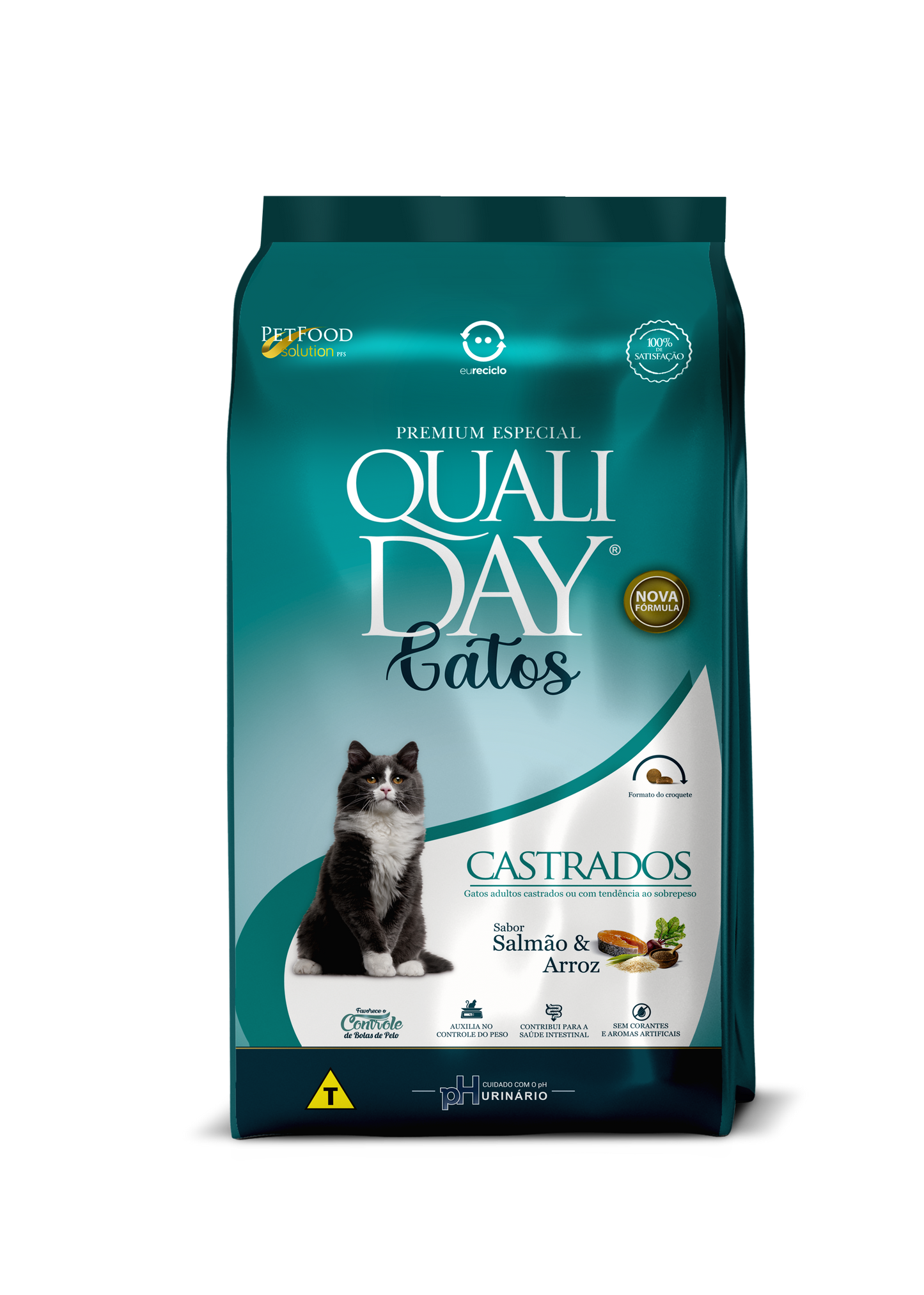 Ração para Gatos Qualiday Gatos Castrados/ Salmão, Arroz & Vegetais