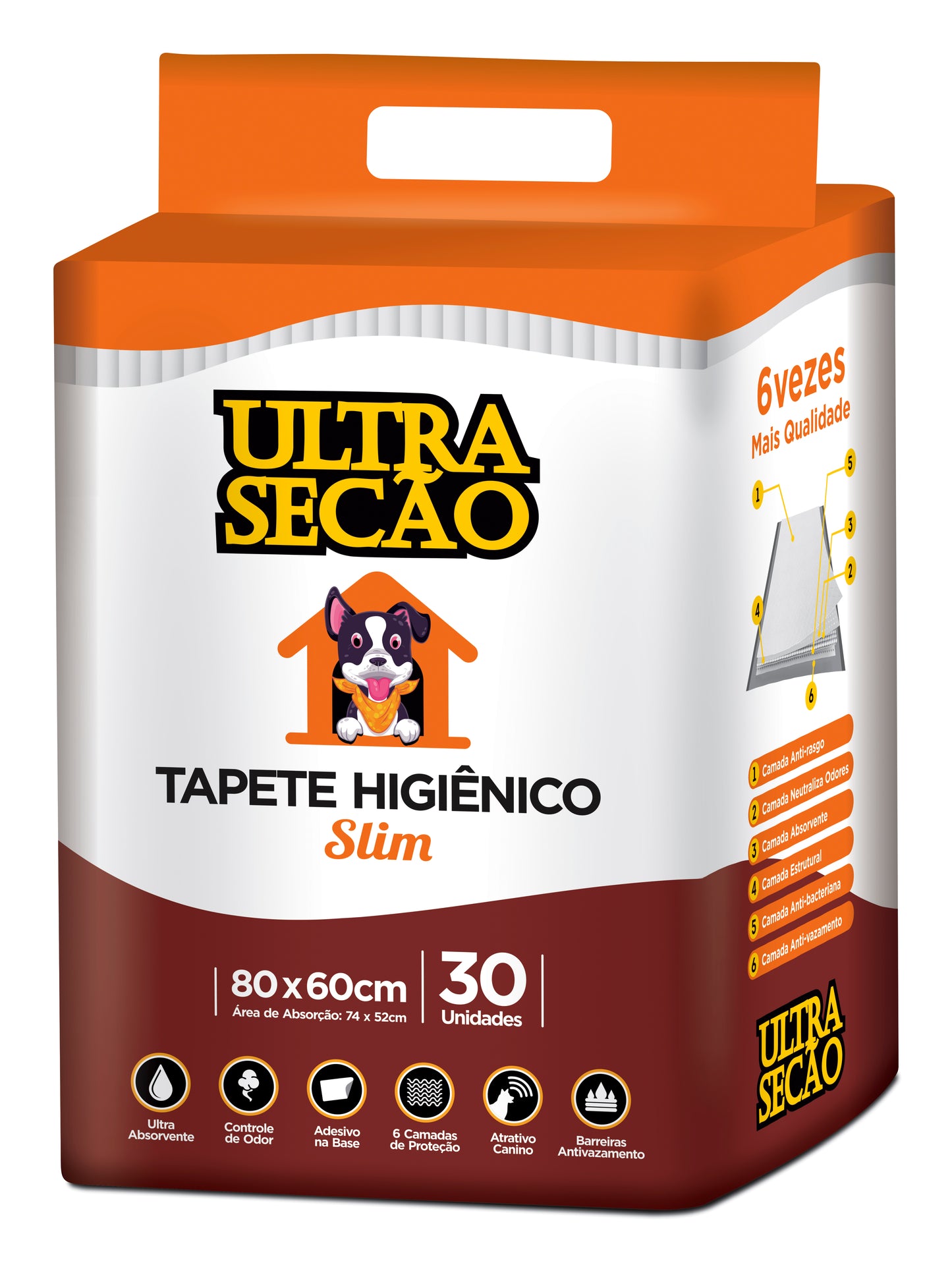 Tapete Higiênico Great Pets Ultra Secão Branco 80x60 cm 30 Un