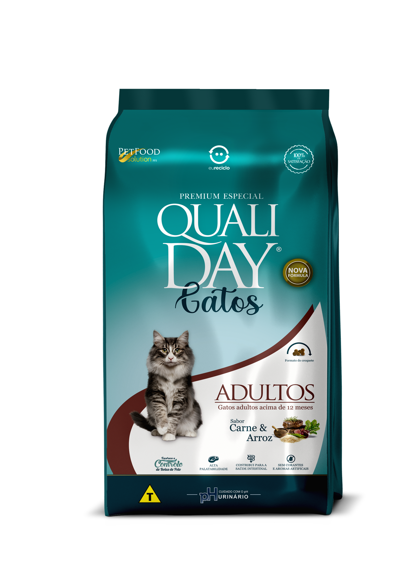 Ração para Gatos Qualiday Gatos Adulto/ Carne & Arroz