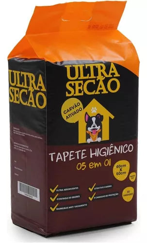 Tapete Hig. Ultra Secão Carvão Ativado - 30un Tamanho 60x60cm