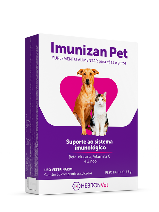 Hebronvet Imunizan Pet Ativador do sistema imunológico para cães e gatos comprimidos