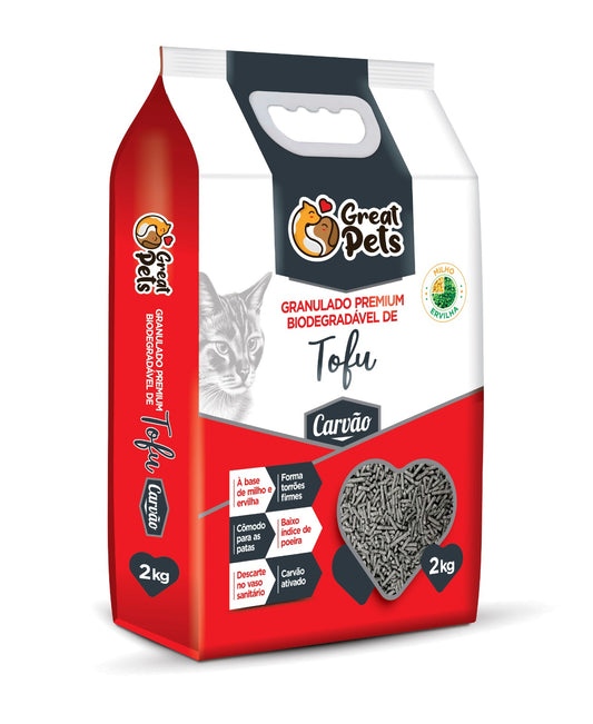 Granulado Higiênico Great Pets Premium Biodegradavel Tofu Carvão Ativado 2 kg