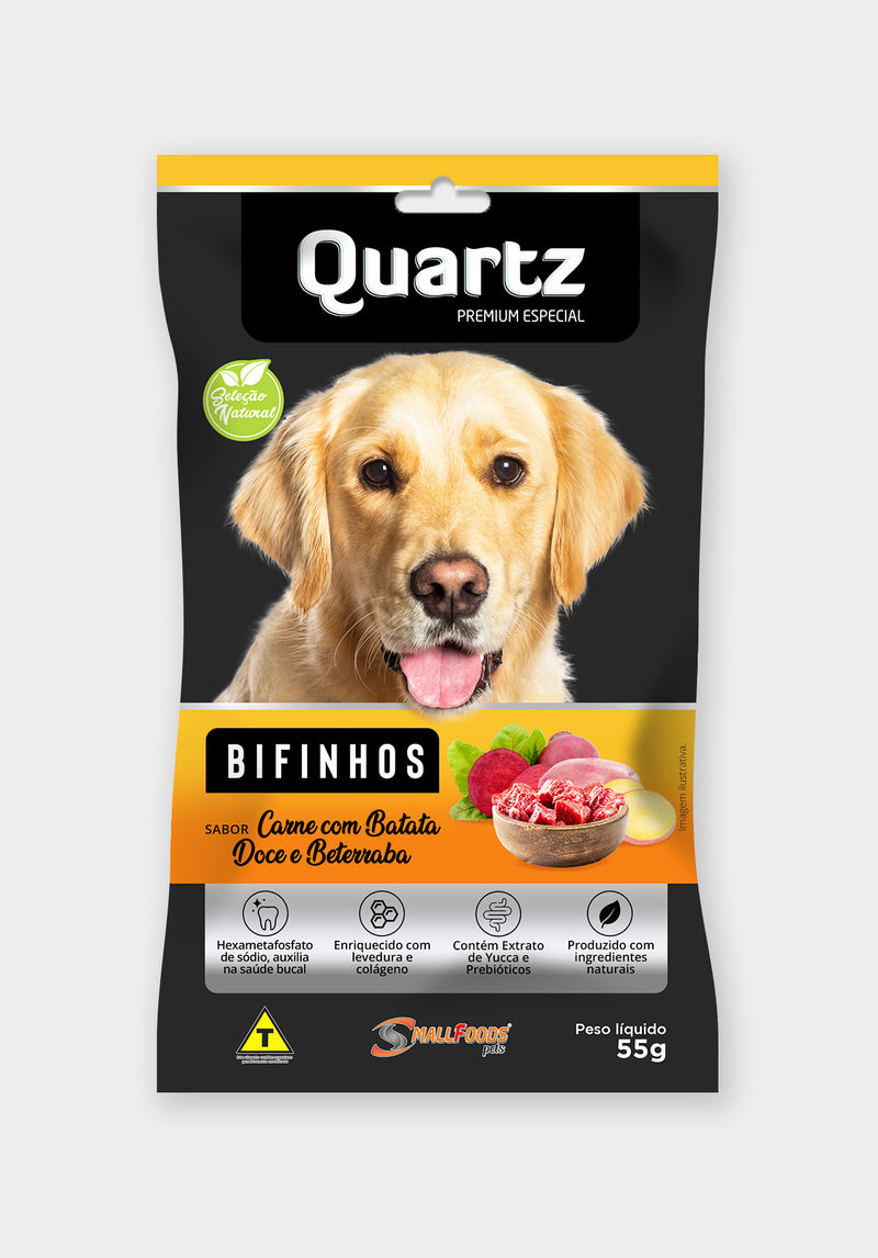 Bifinho Quartz Carne com Batata Doce e Beterraba 55g