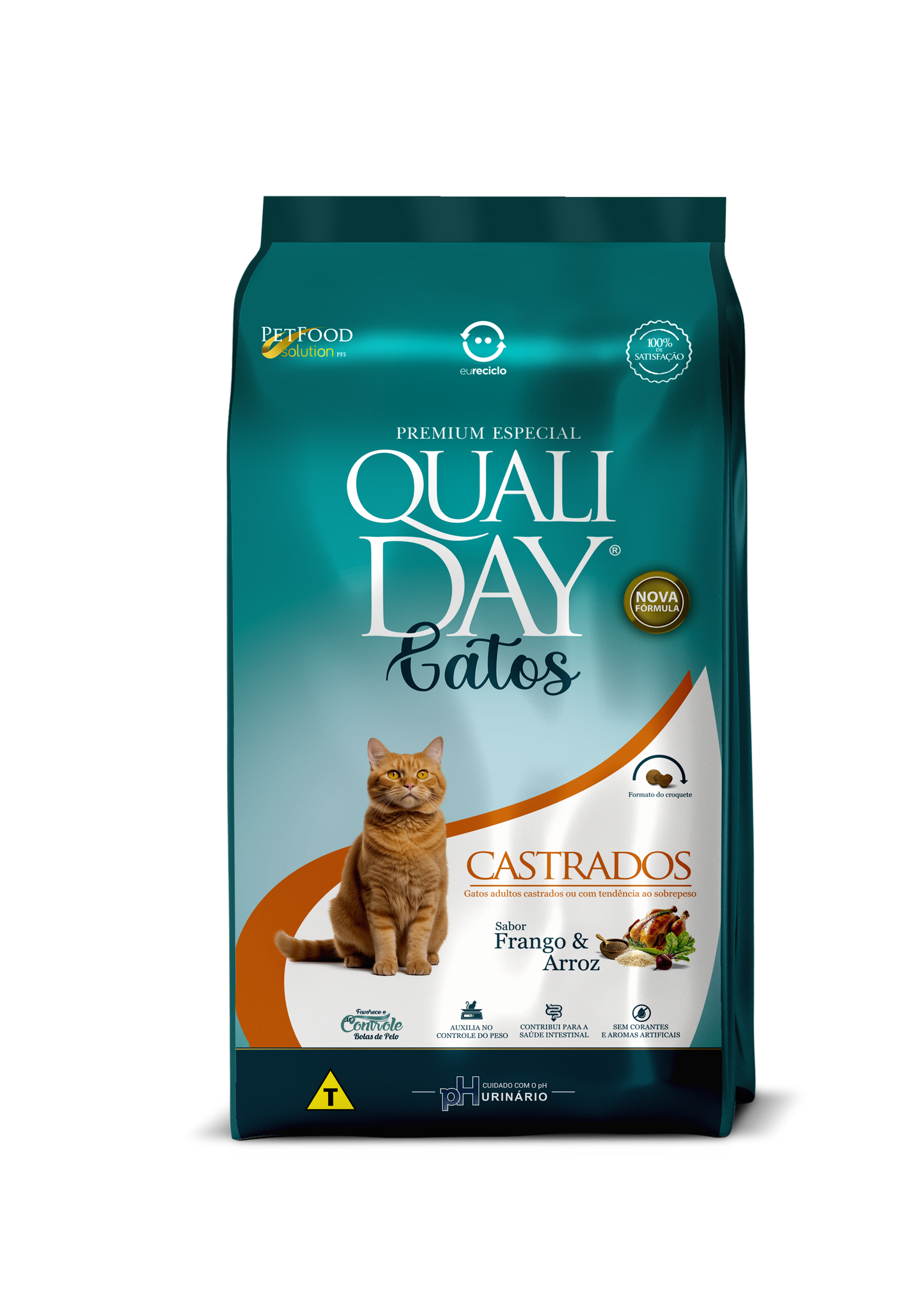 Ração para Gatos Qualiday Gatos Castrados/ Frango, Arroz & Vegetais