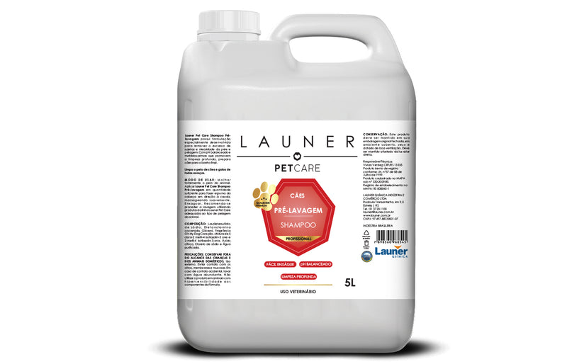 Higiene Animal/ Shampoo Pré-Lavagem (5L)-Launer  Pet Care