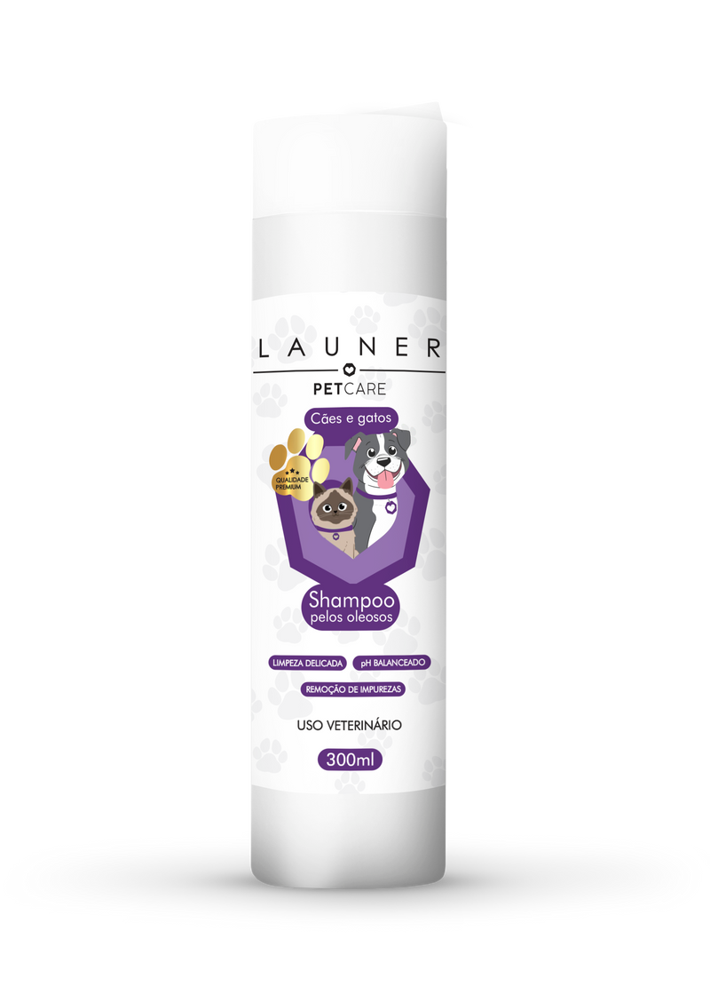 Higiene Animal/ Shampoo Pelos Oleosos Cães e Gatos (300 ml)-Launer  Pet Care