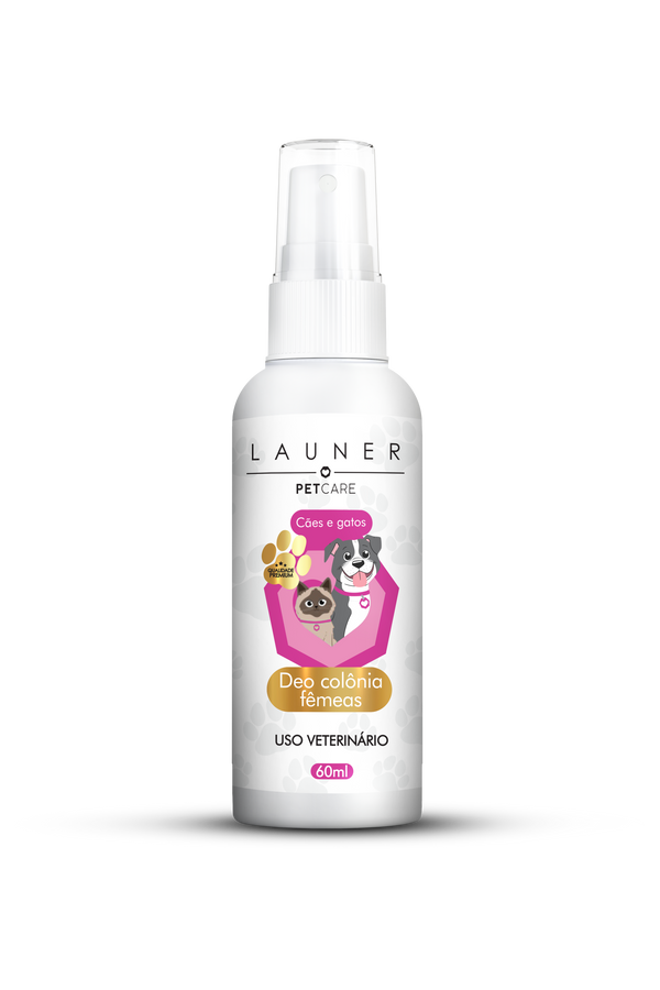 Produto de Higiene Animal/ Deo Colônia Fêmeas ( Cães e Gatos) (60ML) - Launer Pet Care