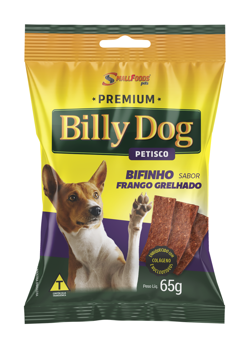 Bifinho Billy Dog Frango Grelhado 65g