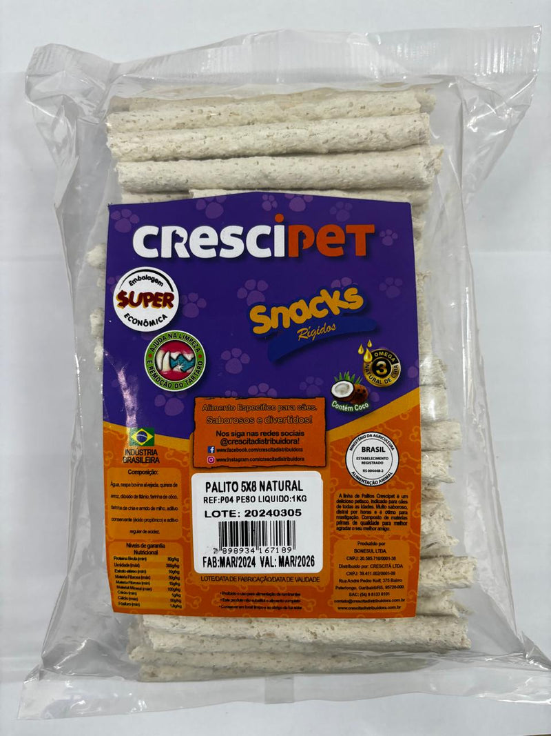 Palito 5x8 natural 1KG Crescipet