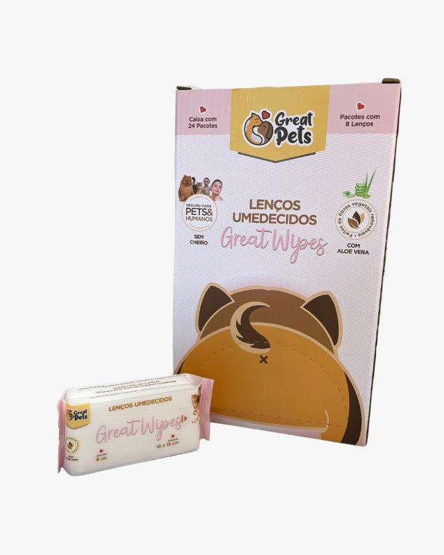 Lenço Umedecido Great Wipes Caixa c/24 Pacotes c/8 unidades