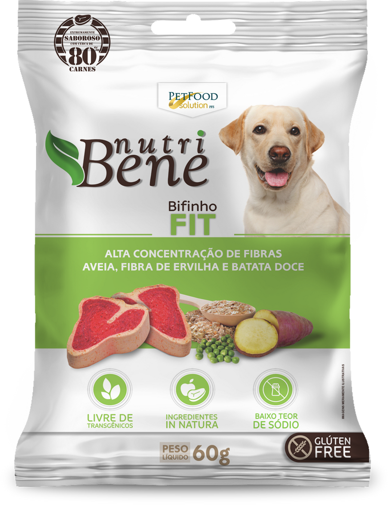 Alimento para Cachorro NutriBene Bifinho Fit ( Aveia, Fibra de Ervilha e Batata Doce)