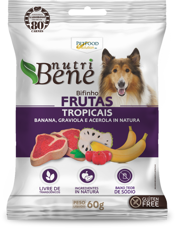 Alimento para Cachorro NutriBene Bifinho/Frutas Tropicais: Banana, Graviola e Acerola in Natura