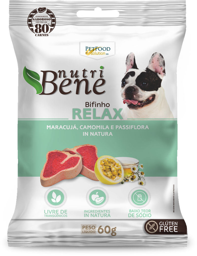 Alimento para Cachorro NutriBene Bifinho Relax (Maracujá, Camomila e Passiflora in Natura)