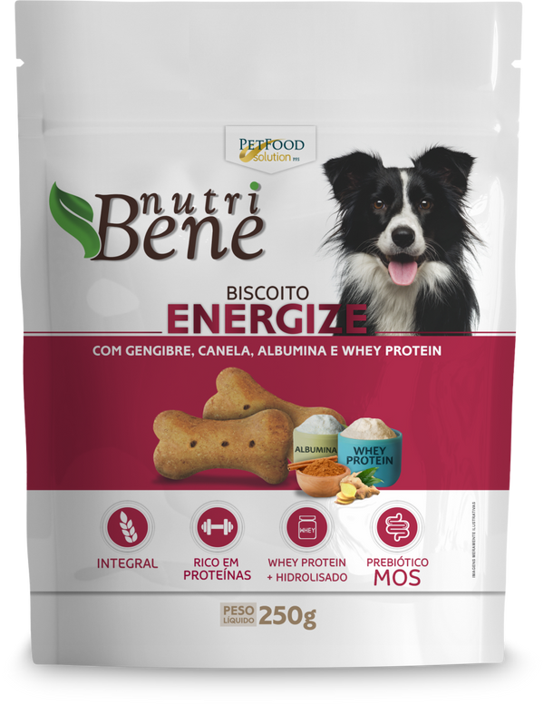 Alimento para Cachorro NutriBene Biscoito Energize/ Gengibre, Canela, Albumina & Whey Protein