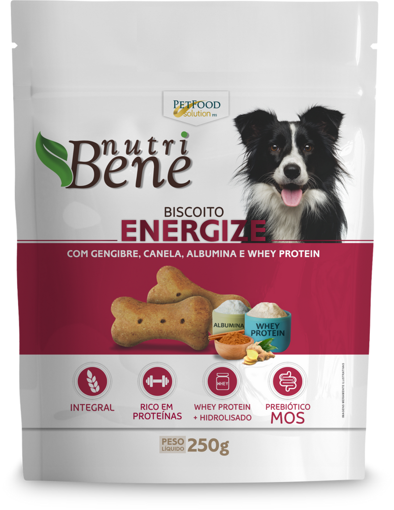 Alimento para Cachorro NutriBene Biscoito Energize/ Gengibre, Canela, Albumina & Whey Protein