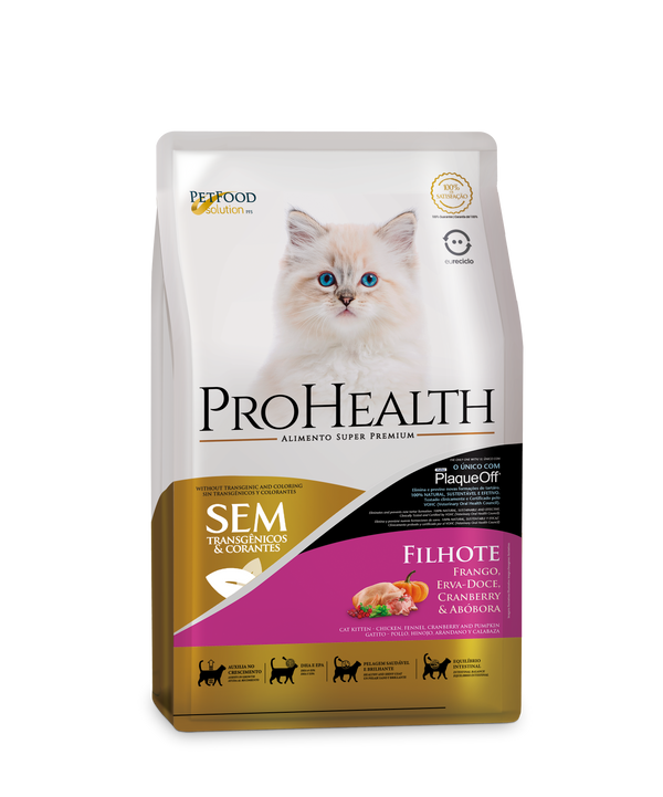 Ração para Gatos Prohealth- Gatos-Filhotes/ Frango, Erva-Doce, Cranberry & Abóbora