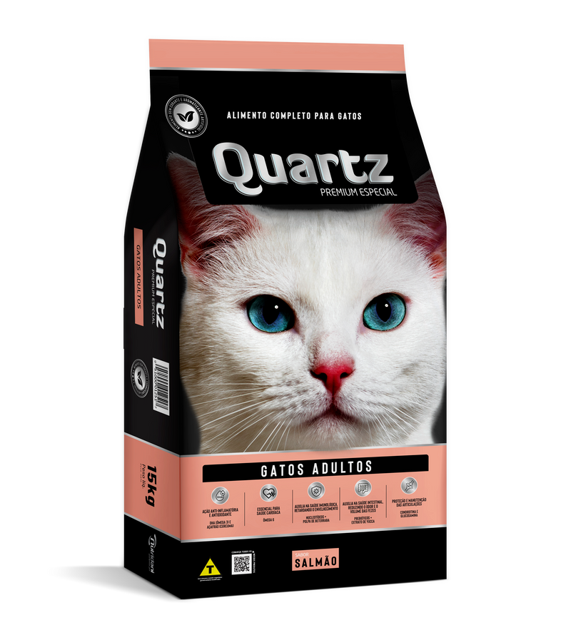 Ração para Gatos Quartz Gatos Adultos sabor Salmão