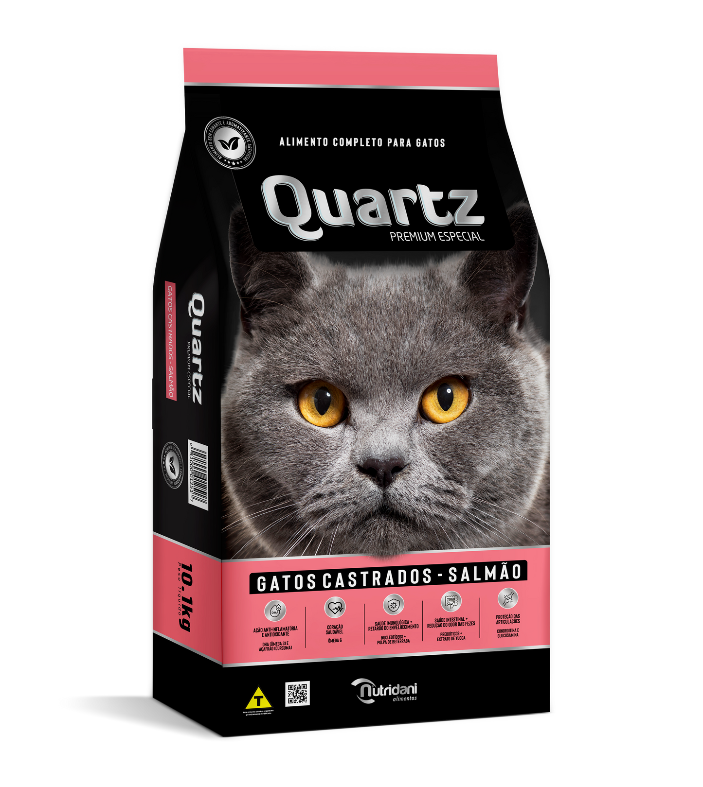 Ração para Gatos Quartz Gatos Castrados Salmão