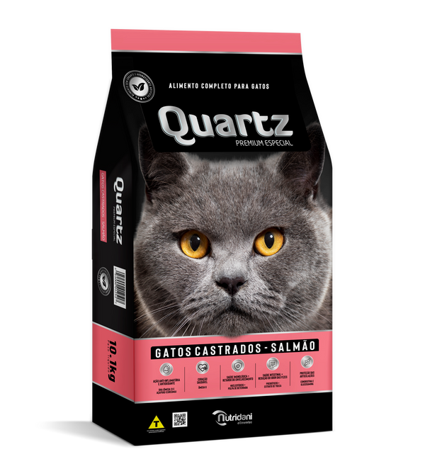 Ração para Gatos Quartz Gatos Castrados Salmão