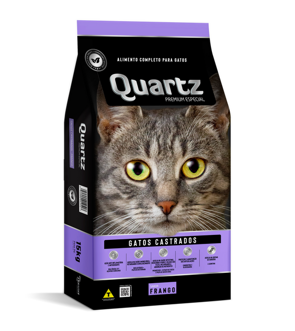 Ração para Gatos Quartz Gatos Castrados Sabor Frango