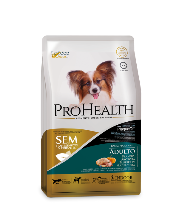 Ração para Cachorro Prohealth- Raças Pequenas-Adulto/Frango, Abóbora, Blueberry & Cúrcuma