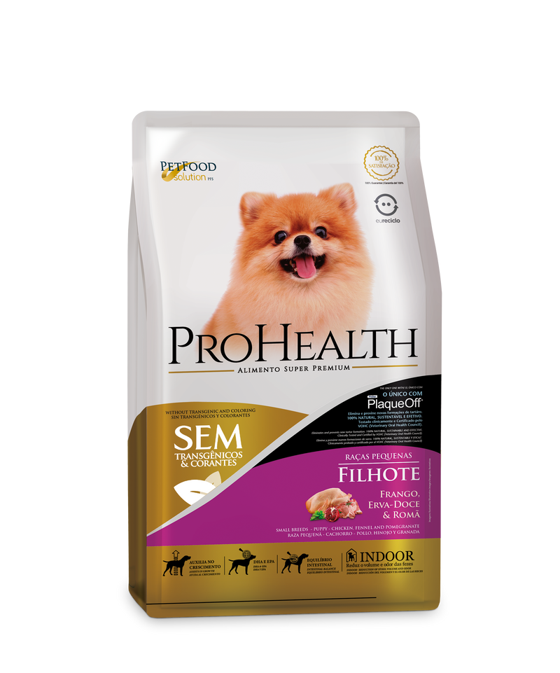 Ração para Cachorro Prohealth - Raças Pequenas - Filhote/ Frango, erva-doce & Romã