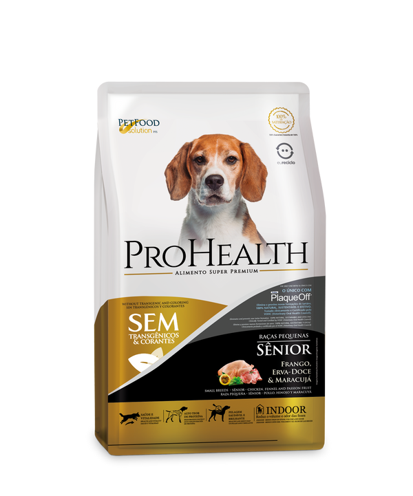 Ração para Cachorro Prohealth- Raças Pequenas- Sênior/Frango, Erva-Doce & Maracujá