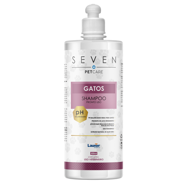 Produto de Higiene para Gatos/ Shampoo para Gatos (500ML)- Linha Seven Pet Care